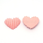 Resin Cabochons, DIY for Earrings & Bobby pin Accessories, Heart, Pink, 16x20x6.5mm(RESI-CJC0007-39C)