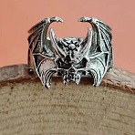Bat Themes Alloy Adjustable Finger Rings, Antique Silver, Inner Diameter: Adjustable(FS-WG25ADA-04)