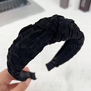 Cloth Hair Bands, Hair Accessories, Black, 165x135mm(PW-WG3CBA4-03)