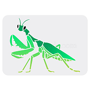 Plastic Drawing Painting Stencils Templates, for Painting on Scrapbook Fabric Tiles Floor Furniture Wood, Rectangle, Mantis Pattern, 29.7x21cm(DIY-WH0396-211)