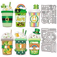 Saint Patrick's Day Coffee Carbon Steel Cutting Dies Stencils, for DIY Scrapbooking, Photo Album, Decorative Embossing Paper Card, Drink, 101~102x123~157x0.8mm, 2pcs/set(DIY-WH0309-3353)