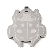 304 Stainless Steel Pendants, Ladybird Charm, Stainless Steel Color, 24x21x1.5mm, Hole: 1mm(STAS-C095-14P)