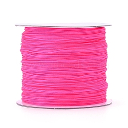 Nylon Thread, Nylon Jewelry Cord for Custom Woven Jewelry Making, Fuchsia, 0.6mm, about 142.16 yards(130m)/roll(NWIR-D055-0.6mm-19)