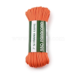 550 Paracord Polyester Parachute Cord, 7 Strand Core Cord, Solid Color, Orange, 4mm, about 33.90 Yards(31m)/Bundle(OCOR-F019-A10)