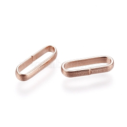 304 Stainless Steel Quick Link Connectors, Linking Rings, Oval, Rose Gold, 10x1.5x3.5mm(STAS-E484-52RG)