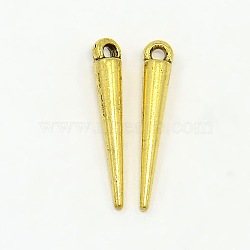 Tibetan Style Alloy Pendants, Spike Beads, Cadmium Free & Nickel Free & Lead Free, Antique Golden, 21x3mm, Hole: 1mm(Y-TIBEP-2N48254-AG-FF)