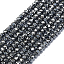 Terahertz Stone Beads Strands, Faceted, Rondelle, 2~2.5x2mm, Hole: 0.5mm, about 223~226pcs/strand, 14.96~15.16 inch(38~38.5cm)(G-G106-A32-01)