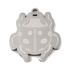 Non-Tarnish 304 Stainless Steel Pendants, Ladybird Charm, Stainless Steel Color, 24x21x1.5mm, Hole: 1mm(STAS-C095-14P)