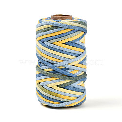 Segment Dyed Polycotton Macrame Cord, Decorative String Threads, for DIY Crafts, Gift Wrapping and Jewelry Making, Champagne Yellow, 3~4x2~3mm, about 21.87 Yards(20m)/Roll(OCOR-T017-03C)