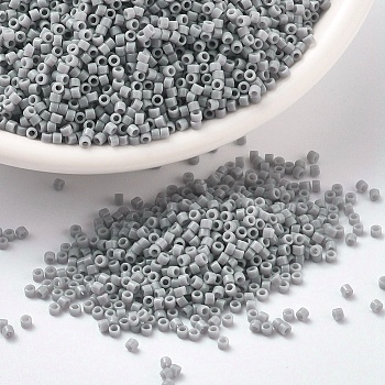 MIYUKI Delica Beads, Cylinder, Japanese Seed Beads, 11/0, (DB1139) Opaque Ghost Gray, 1.3x1.6mm, Hole: 0.8mm, about 10000pcs/bag, 50g/bag