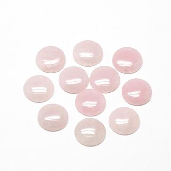 Natural Rose Quartz Cabochons, Half Round/Dome, 20x6mm