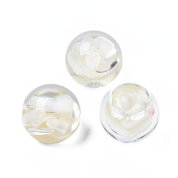 Transparent Acrylic Cabochons, with Shell, Round, 18x16mm