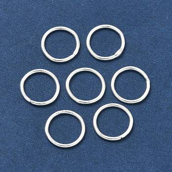 Brass Soldered Closed Jump Rings, Round, Cadmium Free & Lead Free, Silver Color Plated, 18 Gauge, 10x1mm, Inner Diameter: 8mm, Hole: 8mm
