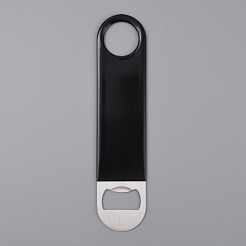 2CR12 Stainless Steel Bottle Opener, Oval, Black, 180x40x3mm