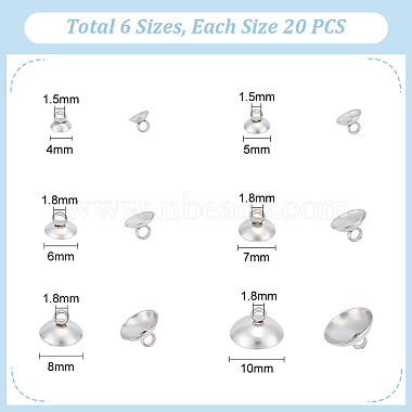 120Pcs 6 Size 304 Stainless Steel Bead Cap Pendant Bails(STAS-UN0051-59)-3