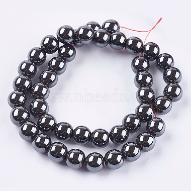 Chapelets de perles en hématite synthétique sans magnétiques(G-H1624-10mm-1)-2