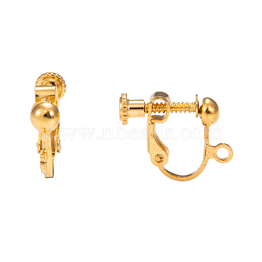 Brass Screw On Clip-on Earring Findings(X-KK-L164-01G)-3