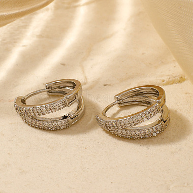 Brass Hoop Earrings(FI3307)-4