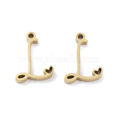 Real 14K Gold Plated Letter L 304 Stainless Steel Charms