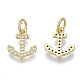 Brass Micro Pave Cubic Zirconia Charms(ZIRC-R109-018G-NF)-1