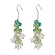 Shell Pearl & Plastic & Glass Flower Dangle Earrings(EJEW-TA00193)-1