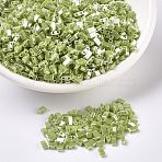 MIYUKI Half TILA Beads, Japanese Seed Beads, 2 Hole, (HTL439) Opaque Chartreuse Luster, 5x2.3x1.9mm, Hole: 0.8mm, about 12500pcs/500g(SEED-MY05-HTL439)