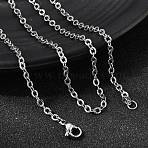 12Pcs 2.8MM 304 Stainless Steel Textured Cable Chain Necklaces for Men Women, Tarnish Free, Stainless Steel Color, 17.91 inch(45.5cm)(NJEW-H093-18P-01)