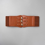 Imitation Leather Elastic Waist Belts for Women, with Alloy Clasps, Golden, Saddle Brown, 715x120x14.5mm(AJEW-WH20070-188A)