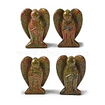 Natural Unakite Carved Angle Figurines, for Home Office Desktop Feng Shui Ornaments, 18.5~20x29~35x49~51mm(GG-CBA9C2C-A31)