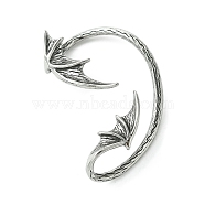 316 Surgical Stainless Steel Cuff Earrings, Wing, Left, Antique Silver, 55x38mm(EJEW-E300-04AS-03)
