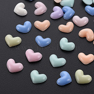 Opaque Resin Cabochons, Heart, Mixed Color, 4.5x5x2mm(CRES-Q216-016)