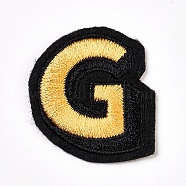 Computerized Embroidery Cloth Iron On Patches, Costume Accessories, Appliques, Letter, Light Khaki, 37x34x2mm(DIY-WH0083-01G)