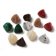 Opaque Acrylic Beads, Triangle, Mixed Color, 12x12.5x1.5mm, Hole: 2mm, about 526pcs/500g(OACR-Z015-06)