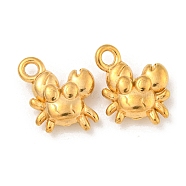 Ion Plating(IP) 304 Stainless Steel Charms, Crab Charms, Real 18K Gold Plated, 12.5x11x4mm, Hole: 1.8mm(STAS-N103-81G)