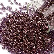TOHO Round Seed Beads, Japanese Seed Beads, (202) Gold Luster Lilac, 11/0, 2.2mm, Hole: 0.8mm, about 50000pcs/pound(SEED-TR11-0202)