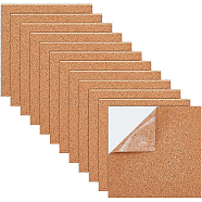 Cork Drink Coasters, Cup Mat, Hot Pad, with Self-adhesive Back, Square, Peru, 100x100x1mm(AJEW-WH0042-34A)