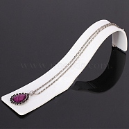 Acrylic Pendnat Necklace Jewelry Display Stands, White, 8x4x4.6cm(PW-WG29580-01)