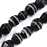 Handmade Nepalese Lampwork Beads, Nuggets, Black, 11.5~17x12~16x10.5~15mm, Hole: 1.6~3.5mm, about 44pcs/strand, 25 inch(63.5cm)(LAMP-N024-12)