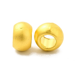 Rack Plating Alloy Beads, Large Hole Beads, Rondelle, Matte Gold Color, 9x5.5mm, Hole: 4.5mm(FIND-I034-08B)