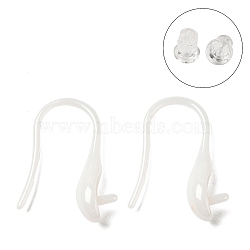 Hypoallergenic Bioceramics Zirconia Ceramic Ear Hooks, No Fading, Nickel Free, White, 15.5x3.5mm, Pin: 0.8mm and 1mm(EJEW-F340-10)