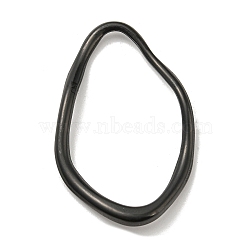 Ion Plating(IP) 304 Stainless Steel Linking Rings, Irregular Oval, Black, 46x29.5x5.5mm, Inner Diameter: 40x23mm(STAS-C079-18B)