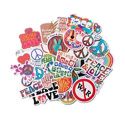 Cartoon LOVE PEACE Theme Paper Stickers Set, Adhesive Label Stickers, for Suitcase, Planner and Refigerator Decor(DIY-M031-46)