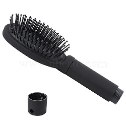 Plastic Comb, Massage Hair Brushes, Black, 19.5x6.9x3.9cm(AJEW-WH0304-60)