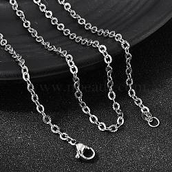 12Pcs 2.8MM 304 Stainless Steel Textured Cable Chain Necklaces for Men Women, Tarnish Free, Stainless Steel Color, 17.91 inch(45.5cm)(NJEW-H093-18P-01)