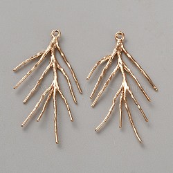 Brass Branch Pendants, Light Gold, 41x27x1.5mm, Hole: 1.5mm(FIND-WH0148-270KCG)