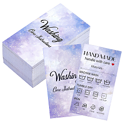 240Pcs Floral Print Paper Care Instructions Cards, Rectangle with Word, Lilac, 8.8x5x0.05cm(AJEW-FG0005-62C)