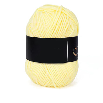 4-Ply Milk Cotton Yarn for Tufting Gun Rugs, Amigurumi Yarn, Crochet Yarn, for Sweater Hat Socks Baby Blankets, Light Yellow, 2.5mm