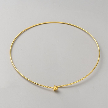 Iron Choker Necklace Making, Rigid Necklaces, Golden, Inner Diameter: 5.71 inch(14.5cm), 2~13mm