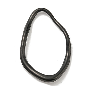 Ion Plating(IP) 304 Stainless Steel Linking Rings, Irregular Oval, Black, 46x29.5x5.5mm, Inner Diameter: 40x23mm