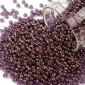 TOHO Round Seed Beads, Japanese Seed Beads, (202) Gold Luster Lilac, 11/0, 2.2mm, Hole: 0.8mm, about 50000pcs/pound